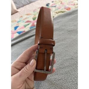 Trafalgar Men's Belt Kane Brown Italian Leather 32 Steel Buckle Smooth Handmade